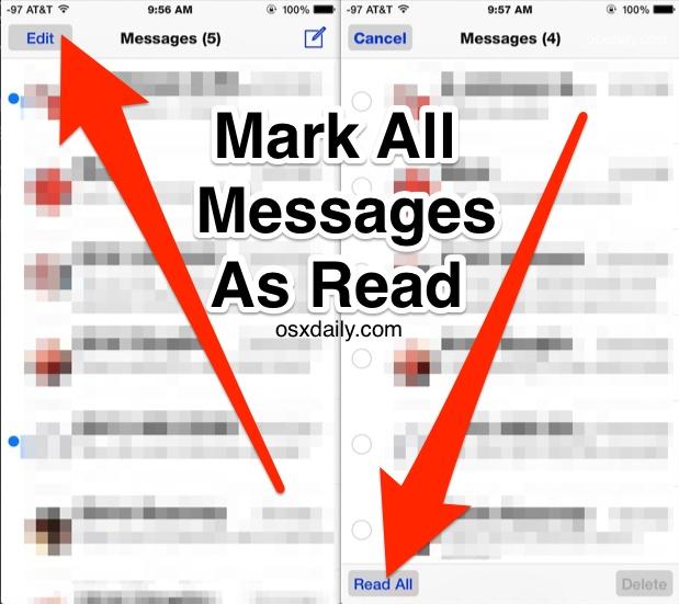 mark all messages as read on android