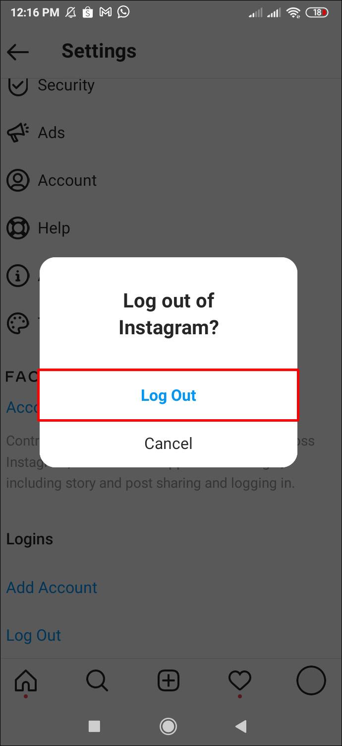 how to log out of instagram on all devices