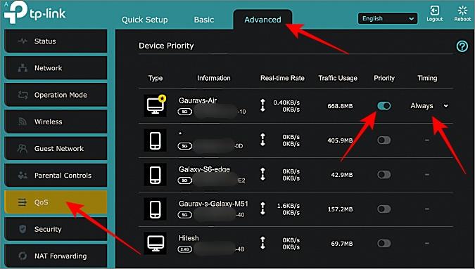 how to prioritize devices on wi fi network